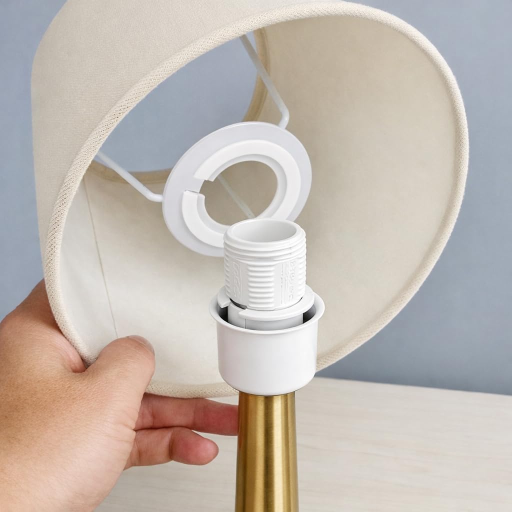 Anillos Reductores para Pantalla – Pack 5 Unidades 42 mm a 29 mm, Adaptador Pantalla Lámpara E27 a E14, Convertidor Portalámparas, Plástico Resistente Blanco, PUNTO ES LIGHTING