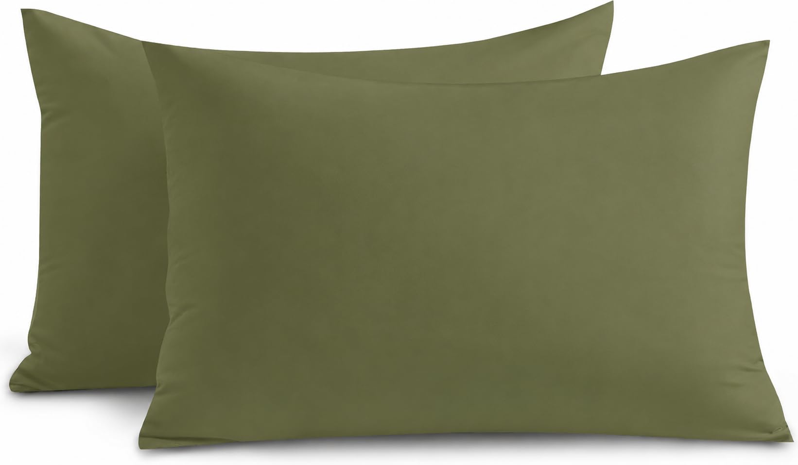 Yorkshire Bedding Olive Green Pillow Cases 4 Pack 100% Soft Brushed Microfiber Hypoallergenic Pillowcases with Envelope Closure - Fade & Stain Resistant Housewife Pillow Covers (50 X 75 Cm)