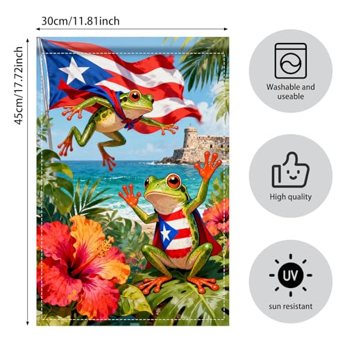 Image of Nuxovilar Funny Coqui Frogs Garden Flag 12x18 Inches Polyester