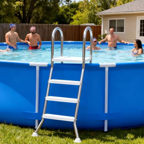 Escalera para piscina de acero inoxidable 304, 3 peldaños miniatura 2