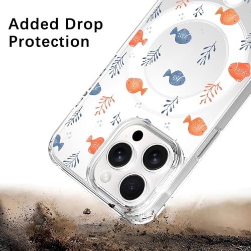 Coque de protection iPhone 15 Pro Max transparente avec aimant bleu - 6