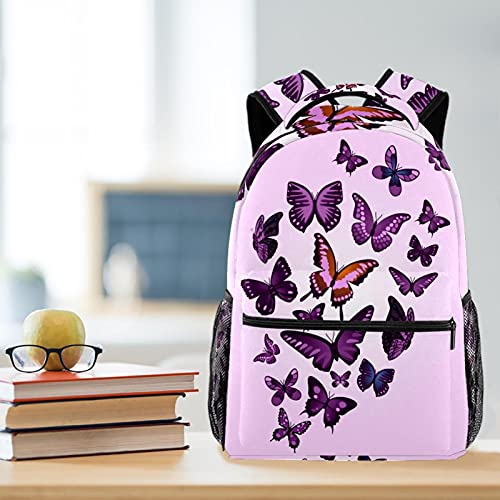 Sac d'école papillon pour étudiants : le sac à dos décontracté multicolore - 6