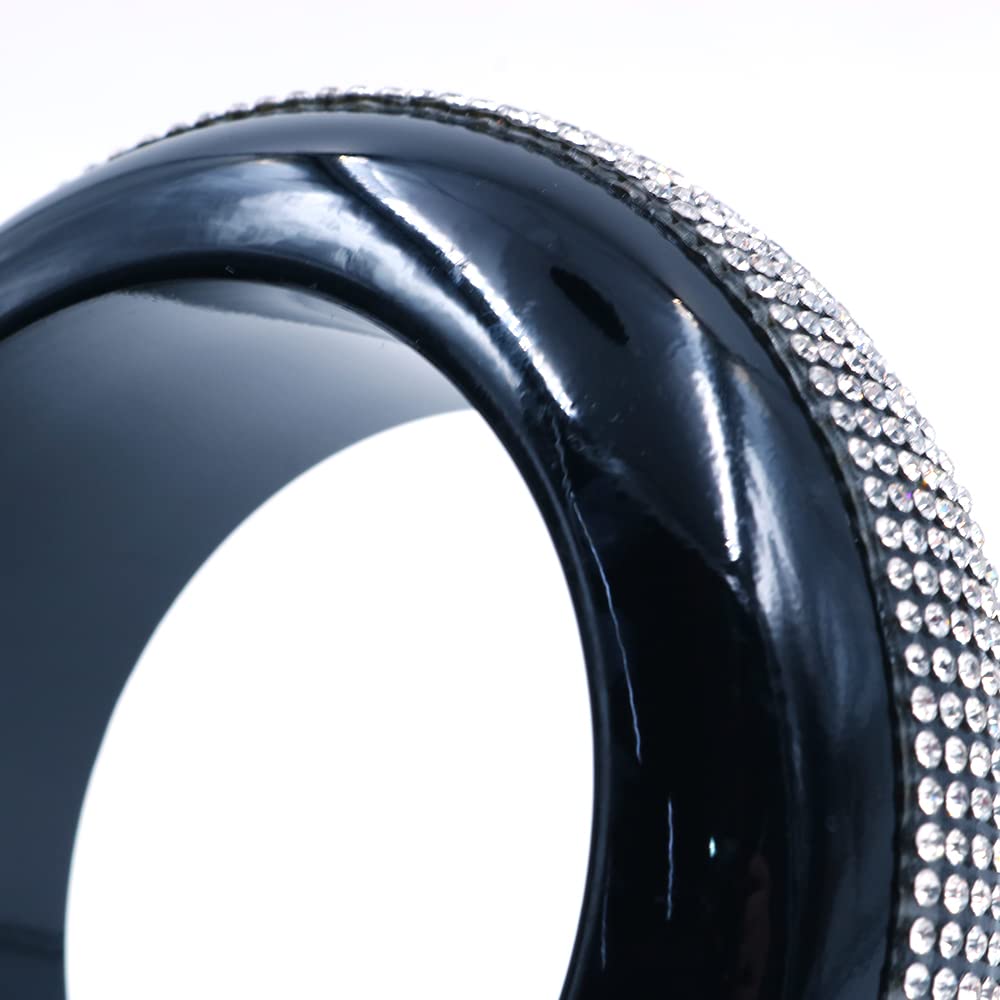 Bracciale Bangle Flask, Flacone Braccialetto Portatile in Acciaio Inossidabile Liscio da 3,5 Once per Idee Regalo per attività all'Aperto per Feste - Strass Neri