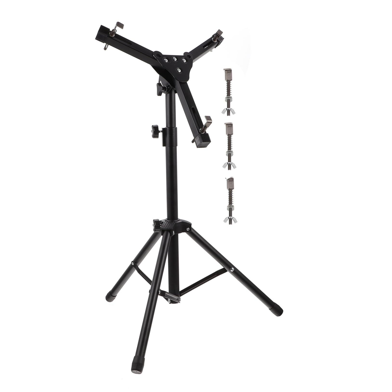 GOOHOCHY 12 Inch Folding Drum Rack Adjustable Drum Pad Stand Black Alloy Dumb Drum Stand Snare Drum Practice Rack