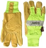 Kinco 035117939059 Pigskin Safe Cuff Knit Wrist Work Gloves, Large, Single Pair