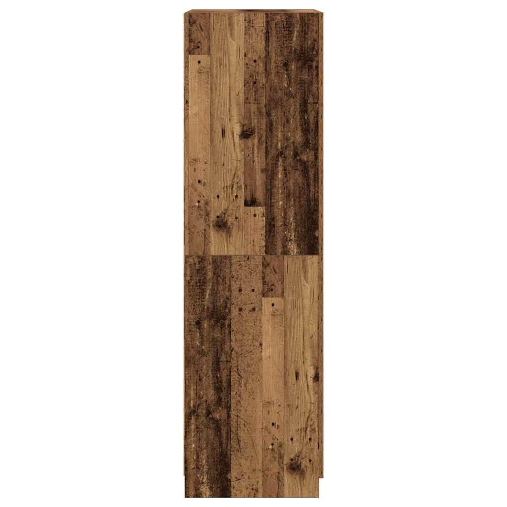 Kleiderschrank Altholz-Optik 80 x 52 x 180 cm Holzwerkstoff mit Hängestange, 2 Türen, 2 Schubladen, für Schlafzimmer, Ankleidezimmer, Stauraum