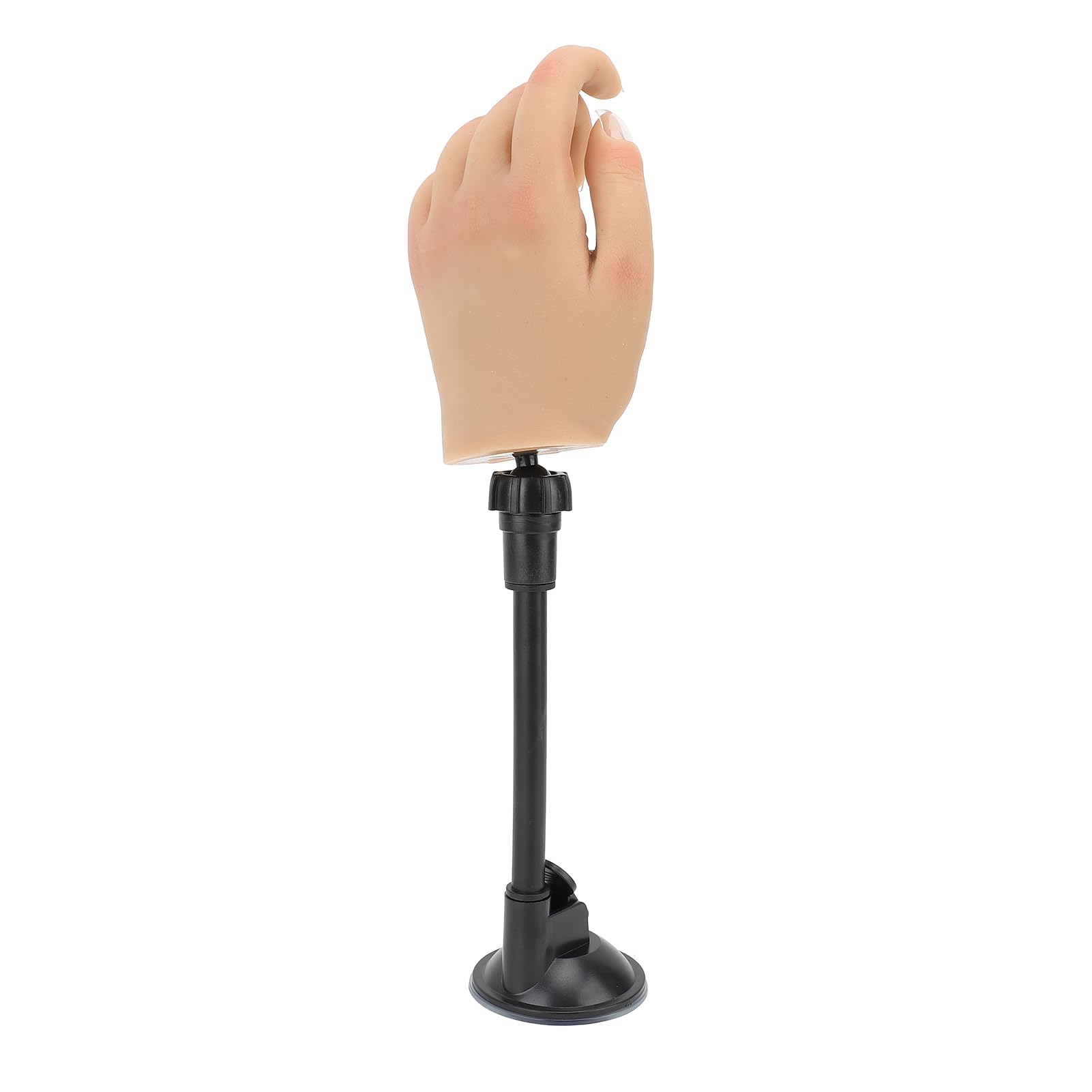 FILFEEL Mano, Mano de Maniquí de Silicona Gruesa Reutilizable con Soporte de Ventosa Ajustable 360 ​​para Uñas Acrílicas Práctica Exhibición de Arte de Uñas (izquierda)