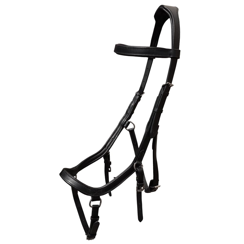 Brama West Trensenzaum Anatomic Pferde-Trense aus Rindsleder anatomisch ohne Strasssteinen, Gr. Cob