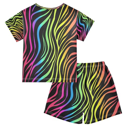 senya Short Sleeve Pajamas Sets Summer Cotton Sleepwear Rainbow Abstract2