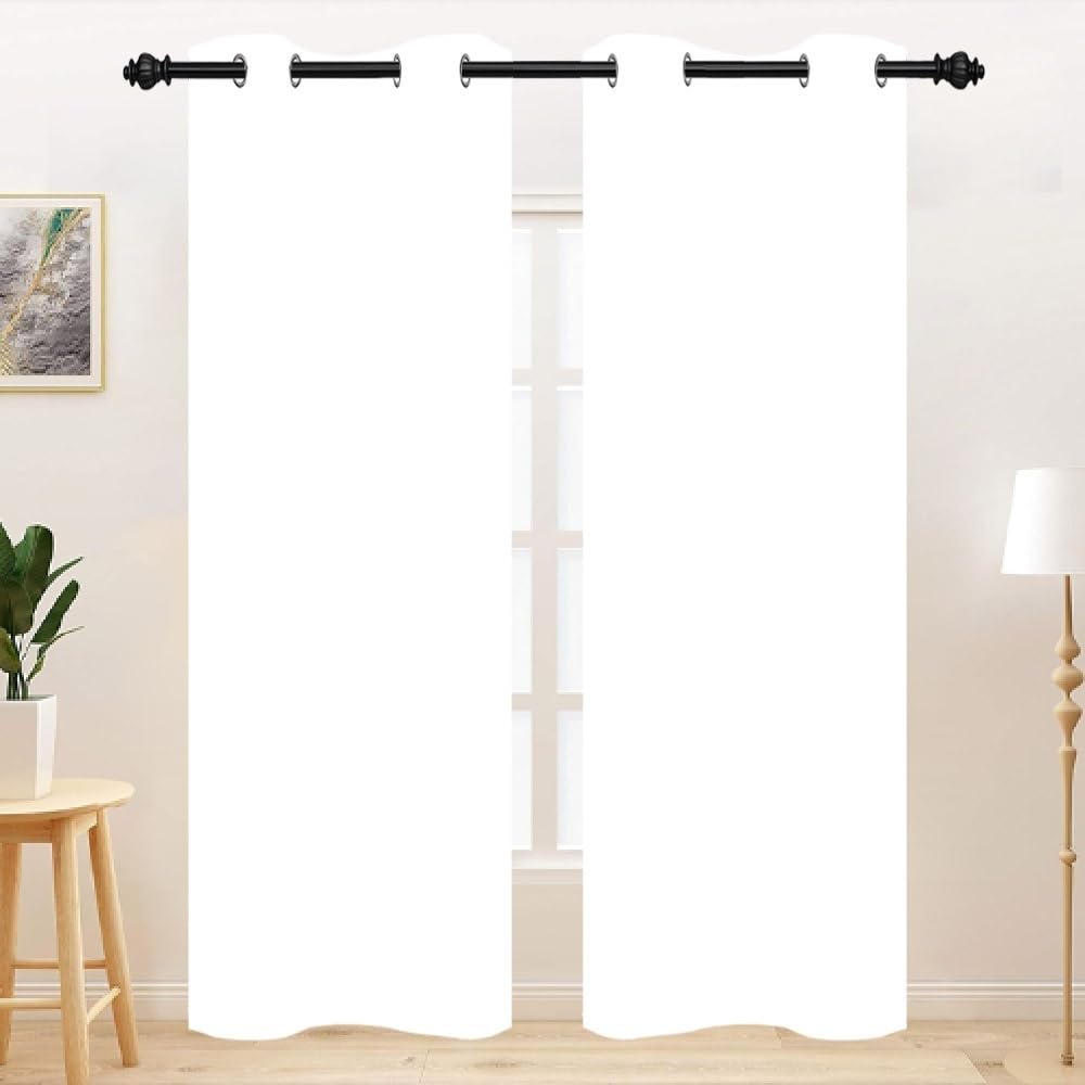 TTQYFNM White Window Curtains Blackout Noisy Reducing Curtains for Bedroom Grommet Privacy Thermal Insulated Window Treatment Drapes for Living Room
