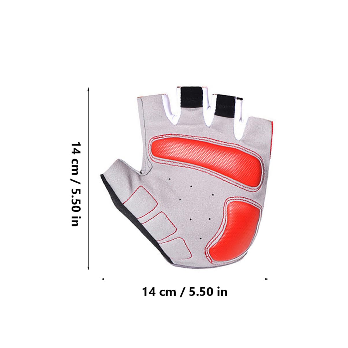 PartyKindom 1Pair Unisex Half Finger Cycling Gloves Breathable Skid Resistant Sports Gloves for Outdoor Activities Red for Biking Jogging Fishing and Hiking