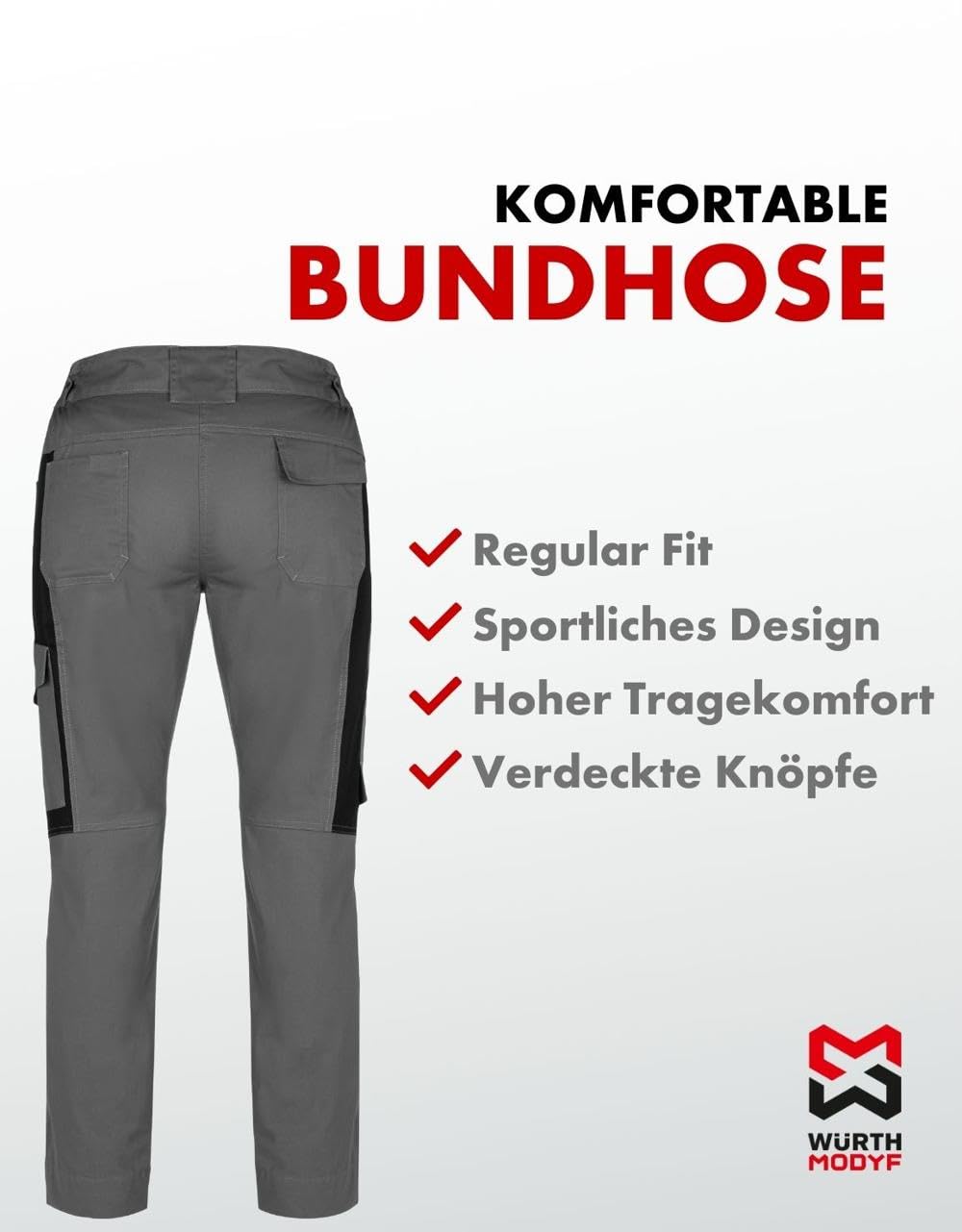 WÜRTH MODYF Bundhose Star CP Damen - Bequeme Arbeitshose für Damen - perfekt für Lager, Werkstatt, Baustelle- Oeko-TEX Standard 100 - in den Größen 32-54