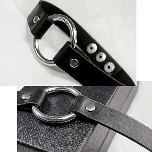 ETHOON Adjustable Leather Choker Collar Soft PU Circle Punk Choker Necklace for Women4