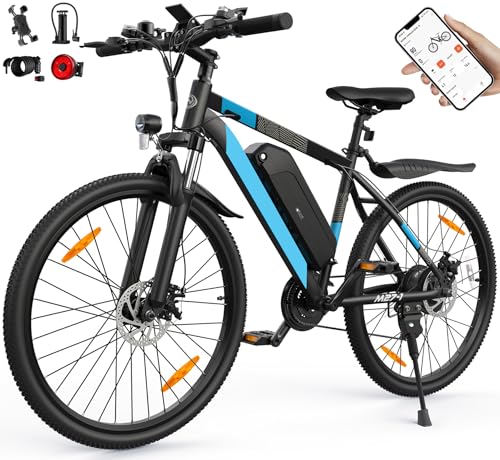 AOIHO Bicicleta Electrica, 27.5' Bicicleta Electrica Montaña con Extraíbles Bateria 48V 13Ah Motor de 250W, Alcance de 55-100KM, EBike 21 Velocidad con App Pantalla LCD Bicicleta Eléctrica Adultos