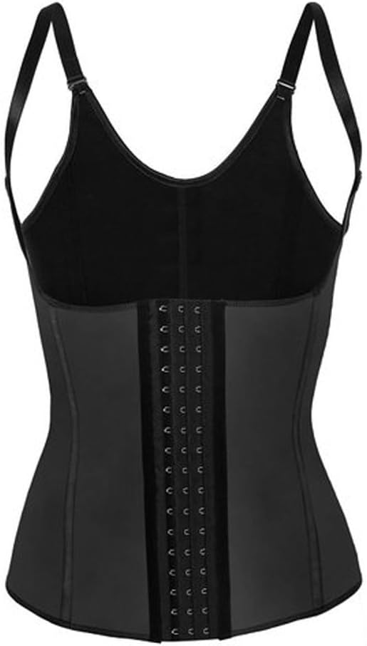 Pink Queen® Womens Latex Waist Trainer Cincher Vest Body Shaper Large Black