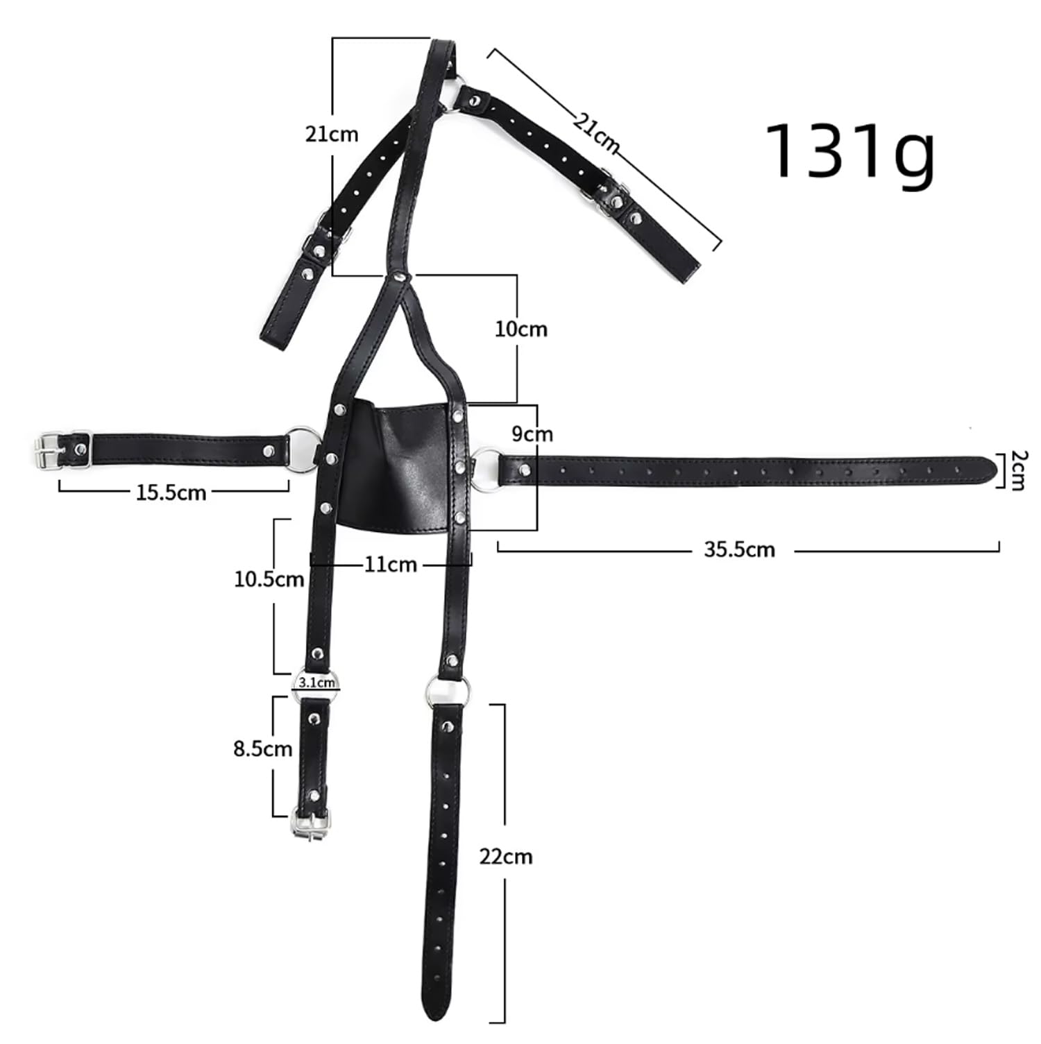 Fétiche Bâillon de bouche en simili-cuir avec balle de gag - Bondage BDSM Sex Toy - Harnais de tête d'écarteur de bouche - érotique