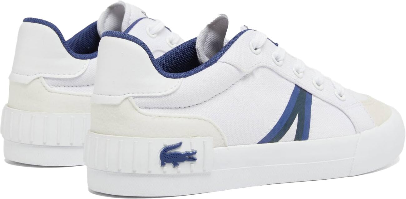Lacoste Kids L004 Sneaker, WHT/NVY, 7.5