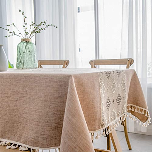 Nappe Rectangulaire en Coton et Lin Lavable Qualité Supérieure 90x90cm