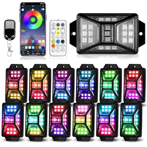 Image of 12 Pods 5 Sides Full Angle RGB Rock Lights for Trucks, App & Remote Control