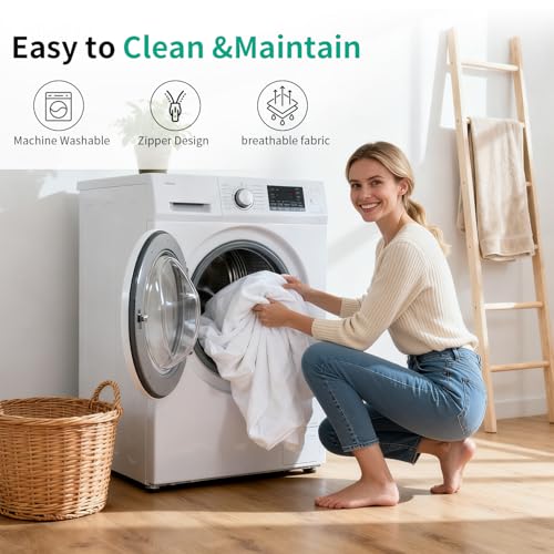 Image of FDW 5 Inch Twin Mattress, Medium Firm Gel Memory Foam, Cooling Ventilated Foam, Pressure Relief, White, Removable Washable Cover, Bed in a Box, CertiPUR‑US Certified