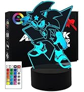 AIRUEEK Sonic Hedgehog Spielzeug 3D nachtlicht -16 Farbvariationen LED Illusion Lampe Schlafzimme...