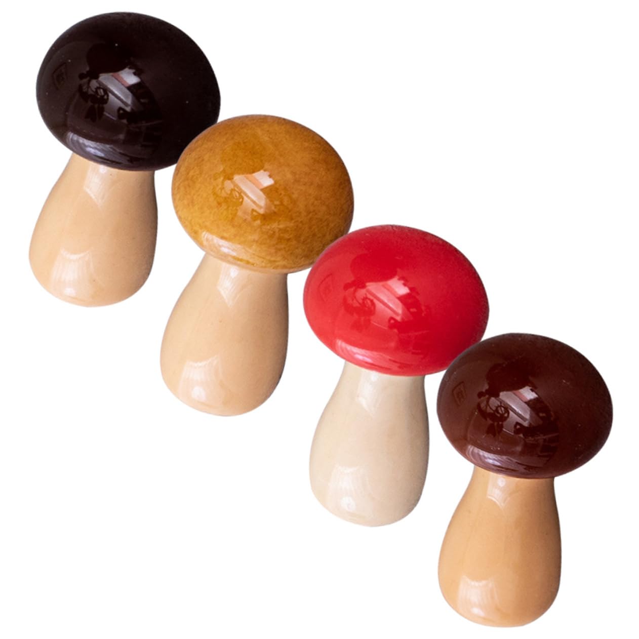 HEALLILY 4pcs Cartoon Mushroom Ceramic Chopstick Rest Practical Holder for Spoons and Forks Elegant Tableware Stand Kitchen Decoration for Adults