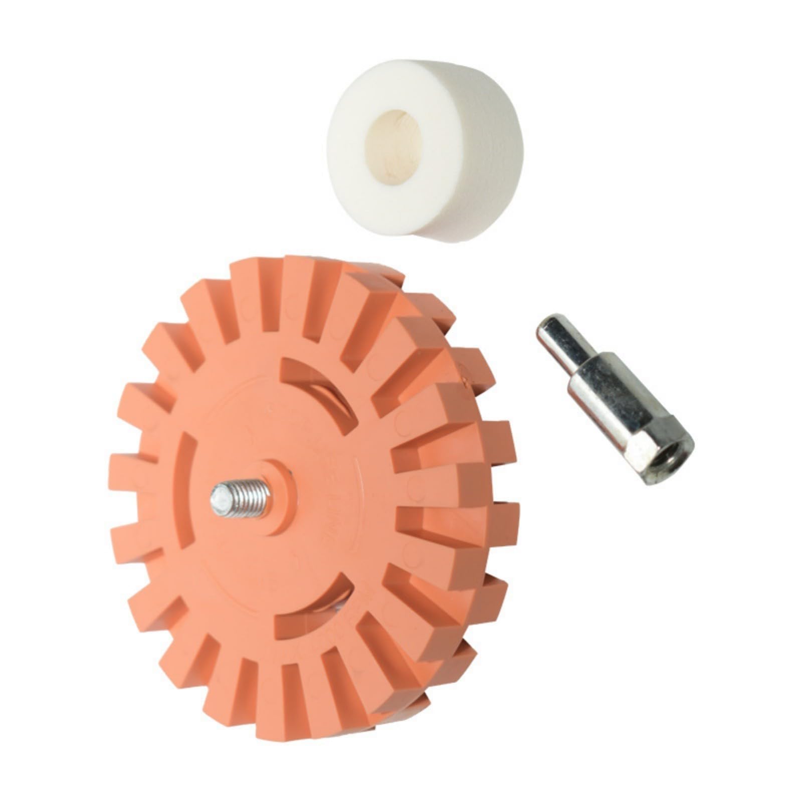 Awjuwhbj 4 Inches 25Mm 4" Pneumatic Adhesive Removal Wheel Polishing Tool Decal Removers Eraser Disc Power Drill Attachments For Car Cleaning Automotive Repair Polishing Wheel