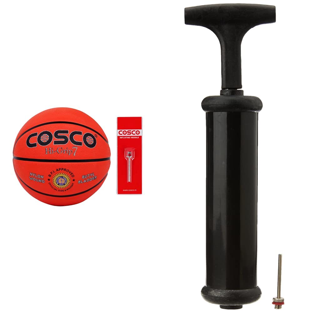 Cosco Hi-Grip Basket Balls, Size 7 (Orange) and Cosco Hand Pump (B07JF213W6) Amazon Price History, Amazon Price Tracker
