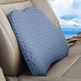 XINJUN Memory Foam car Lumbar Support Pillow - Memory Foam Back Cushion - Used for car Seats, Office Chairs, recliners, Sofas, etc. (Gray)