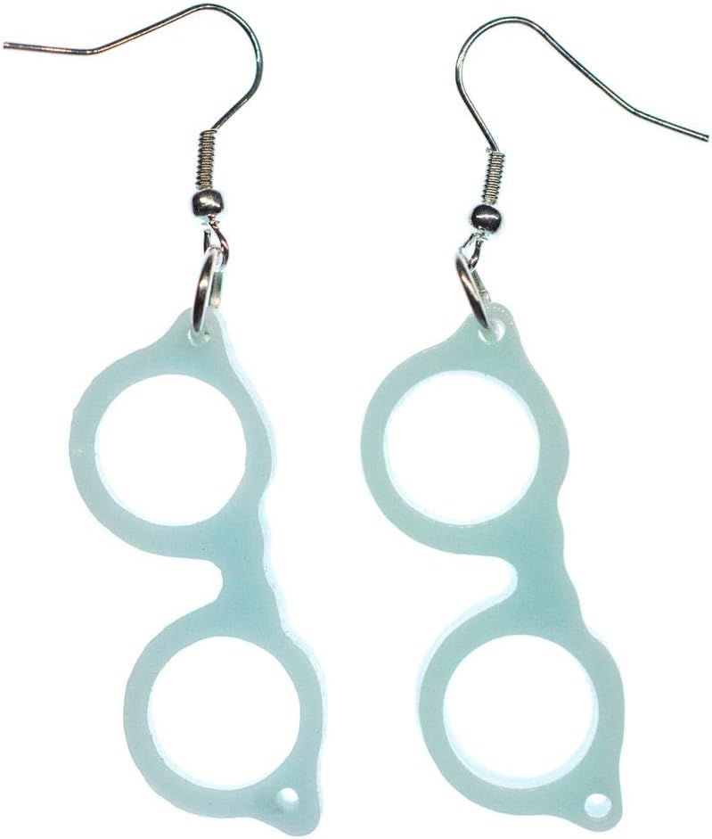 Glasses Woody Earrings Miniblings Nerd Spectacles Hipster Retro Turquoise