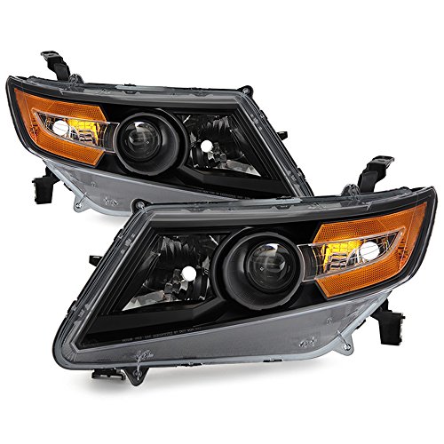 ACANII - For 2011-2015 Honda Odyssey Black Projector Headlights Headlamps Replacement Pair Set Driver + Passenger Side