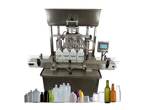 Pro-Fill Inc Automatic Piston Filling Machine Jet-PRO with Track Conveyor and Touch Screen Control Panel/Automatic Gel Honey & Liquids Filling Machine Piston Filler 4´s Heads 300-3000ml