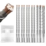 SDS Plus Bohrerset 11 teilig(4-14mm×210mm) für Beton, Mauerwerk & Stein – 11 teilig, langlebig und leistungsstark 4–14mm×210mm