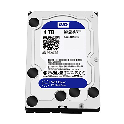 WD Blue 4TB Desktop Hard Disk Drive - 5400 RPM SATA 6 Gb/s 64MB Cache 3.5 Inch - WD40EZRZ