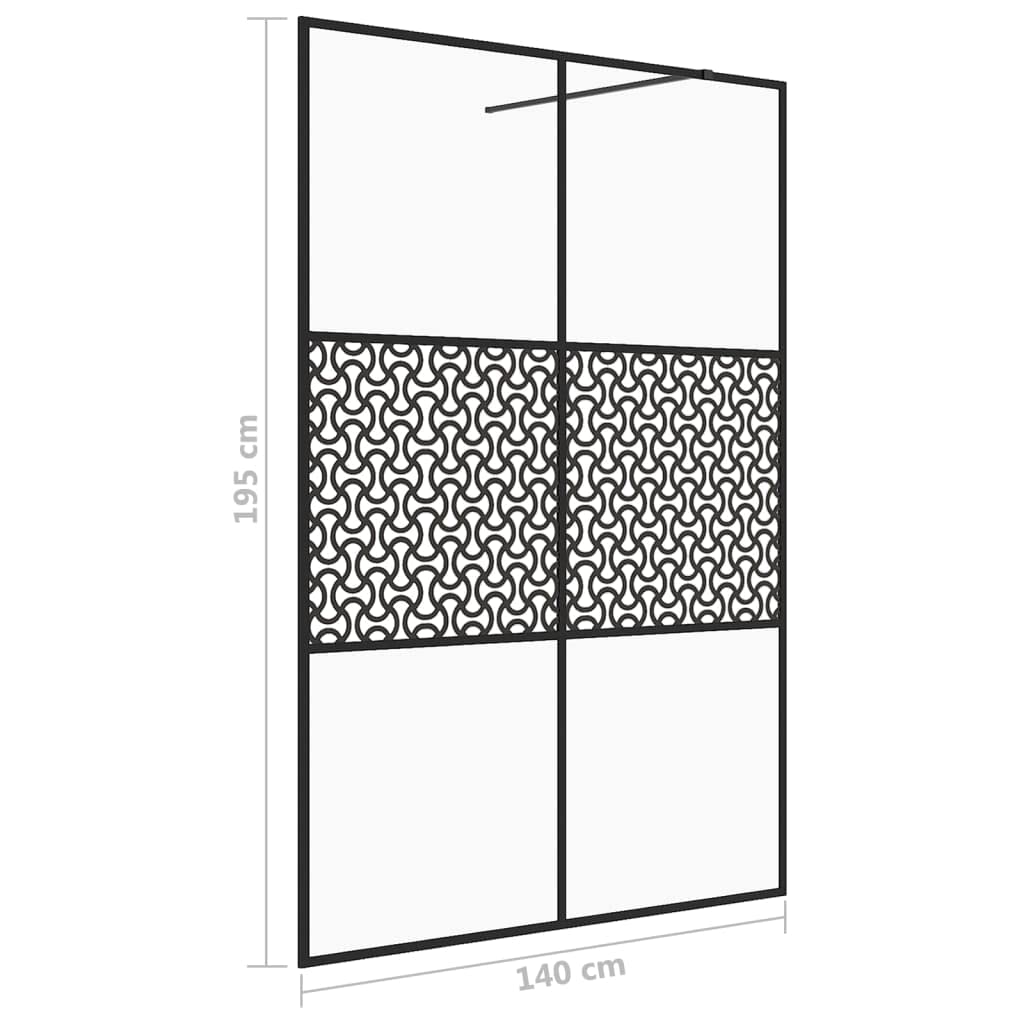 Nowoczesna ścianka prysznicowa do łazienki z bezpiecznego szkła ESG przegroda prysznicowa 5 mm i regulowana rama aluminiowa do kabiny prysznicowej z przezroczystego szkła 140 x 195 cm