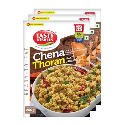 Image of Tasty Nibbles Ready to Eat Chena Thoran 200g | Open Heat & Eat | Vegetarian | No Added Preservatives | Japanese Retort Technology [Pack of 3]