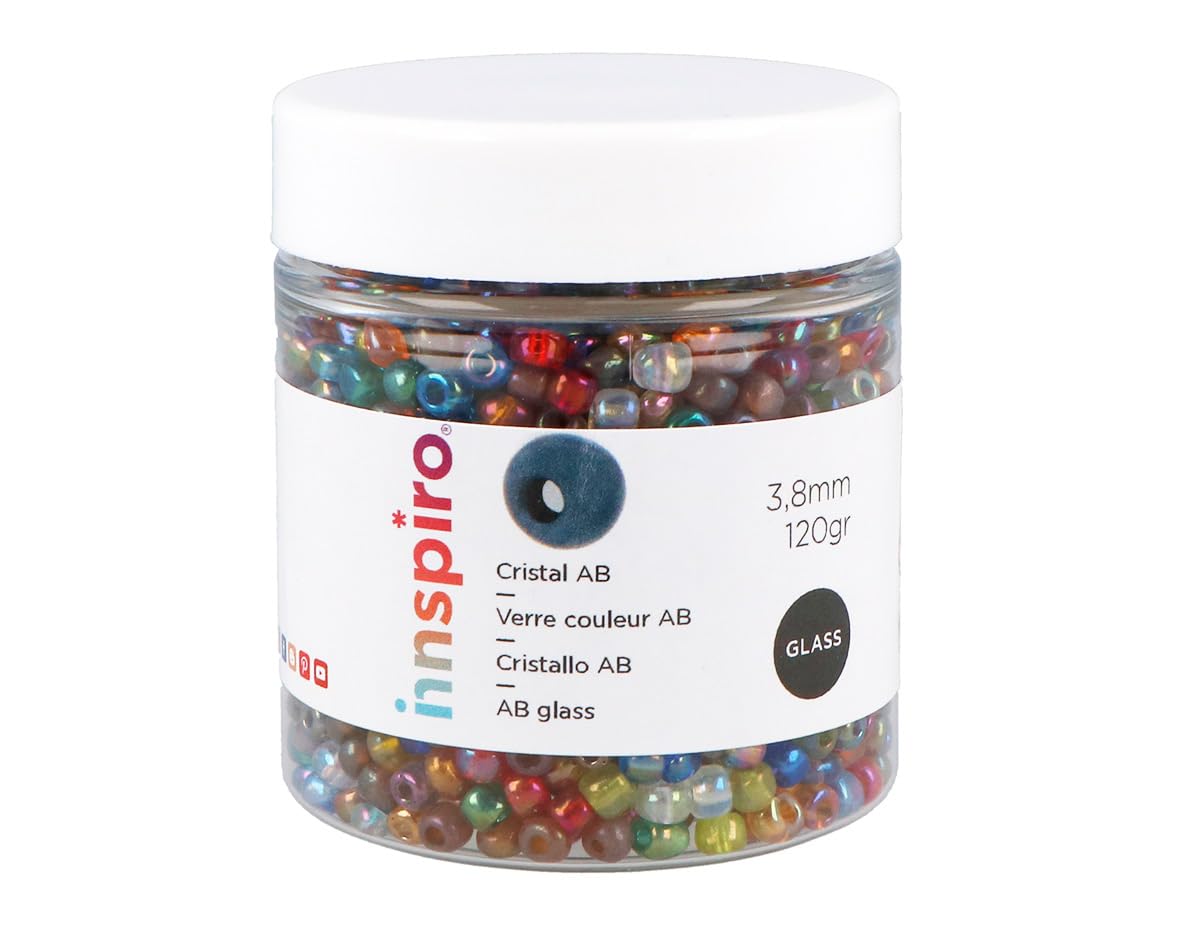 INNSPIRO Round Glass Rock Aurora boreale Mix 3.8mm 6/0 120g