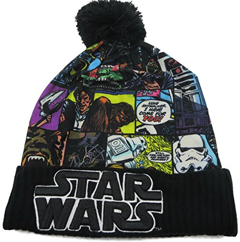 Star Wars Sublimated Comic Book Print Cuff Pom Beanie Hat