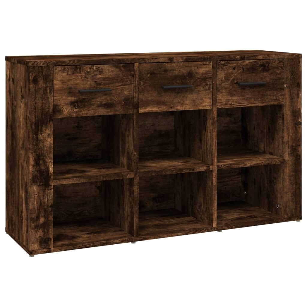 Kredens dąb wędzony 100 x 30 x 59,5 cm, materiał drewnopochodny, wytrzymała szafka z dużą ilością miejsca do przechowywania, uniwersalny mebel do salonu, kuchni, przedpokoju