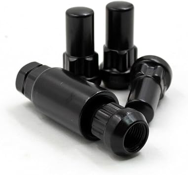 Lug Wheel Lock Nuts 14X2 Black Bulge Acorn 1.9" Locking Lugs Set of 4 with Key for Lincoln,for Ford,for Aston Martin