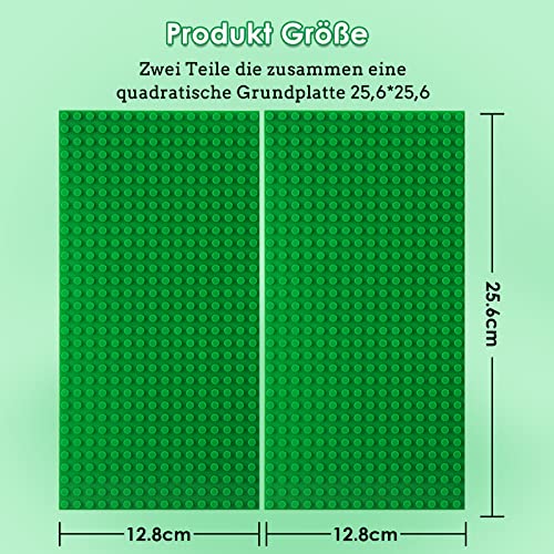 shineFinder 4 base Plates Compatible with Lego, Baseplate 5"x10" with 16 x 32 stud board (Green), 4PCS - Image 2