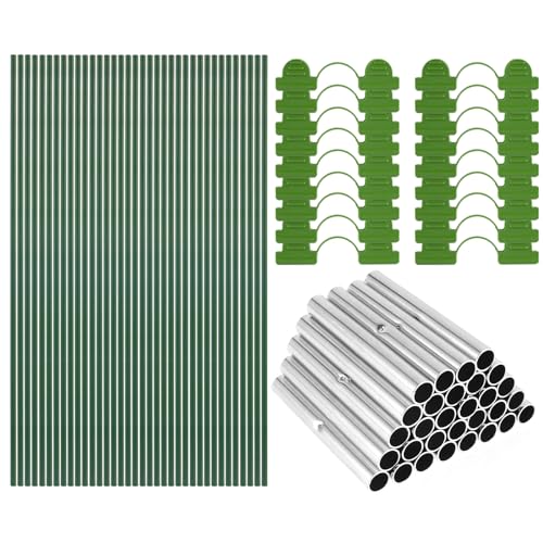 Shuiling 園芸支柱 アーチ 84点セット トンネル支柱 パイプ支柱 菜園アーチ支柱 U字型 野菜 植物 作物 断熱 凍結防止 アーチ・ビニールハウス・防虫ネット 支柱 家庭菜園 園芸 農業用品 カバーなし (グリーン)