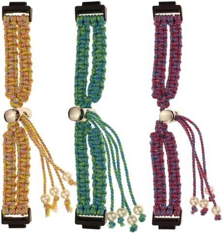 Handmade String Bracelet Adjustable Woven Rope Knot Watch Band Compatible with Fitbit Inspire 3/Inspire 2/Inspire/Inspire HR/Ace 3/Ace 2 Bands Lucky Friendship Bracelets Strap for Men Women(3 Pack)