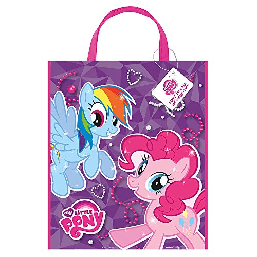 Unique 13" x 11" Large Plastic My Little Pony Goodie Bags, 12ct