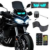 Quplavo Devil Eye Lights for Motorcycle – 7'x3' LED Eyes for Car Windshield | Programmable Patterns, App/Remote Control | for Motorcycle, Taxi, Sedans, SUVs, – Custom Dynamic Sign (1-Pack)