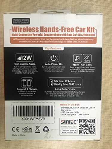 Sunitec BC920 Hands Free Bluetooth Car Speaker For Cell Phone thumb #10