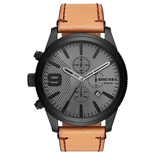 Diesel Reloj Cronógrafo para Hombre de Cuarzo con Correa en Cuero DZ4468