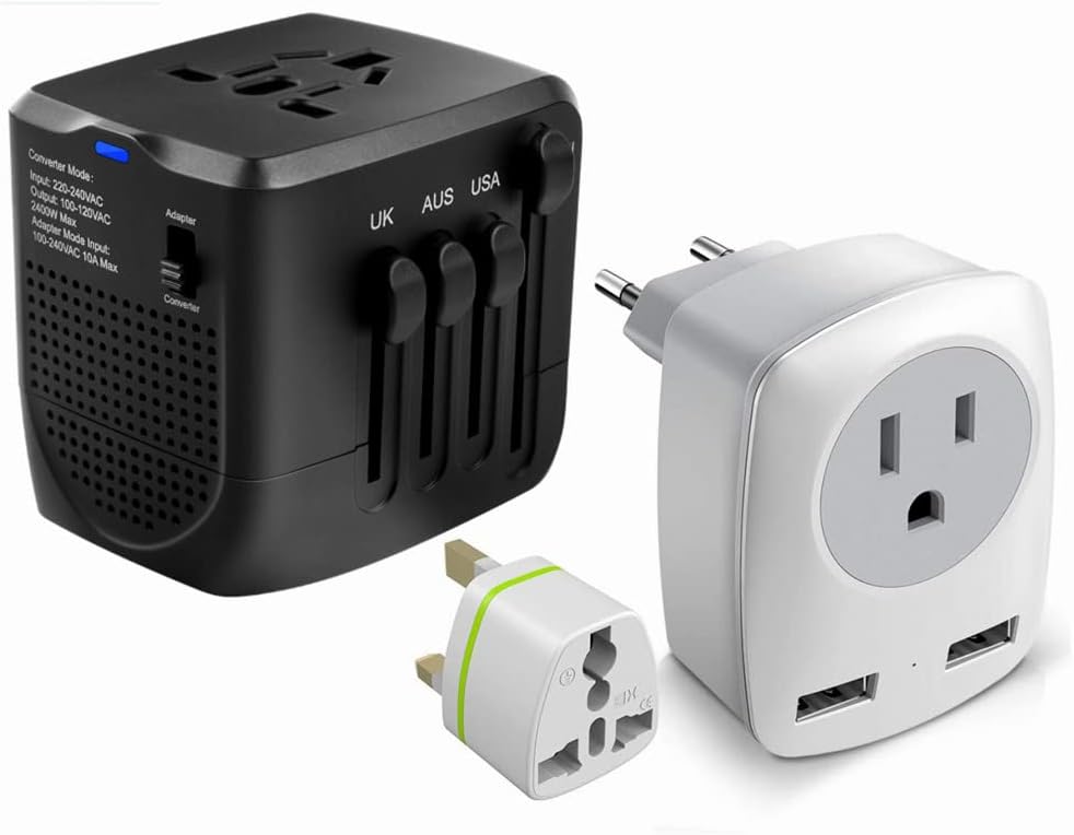 European Plug Adapter & Voltage Converter Universal Adapter
