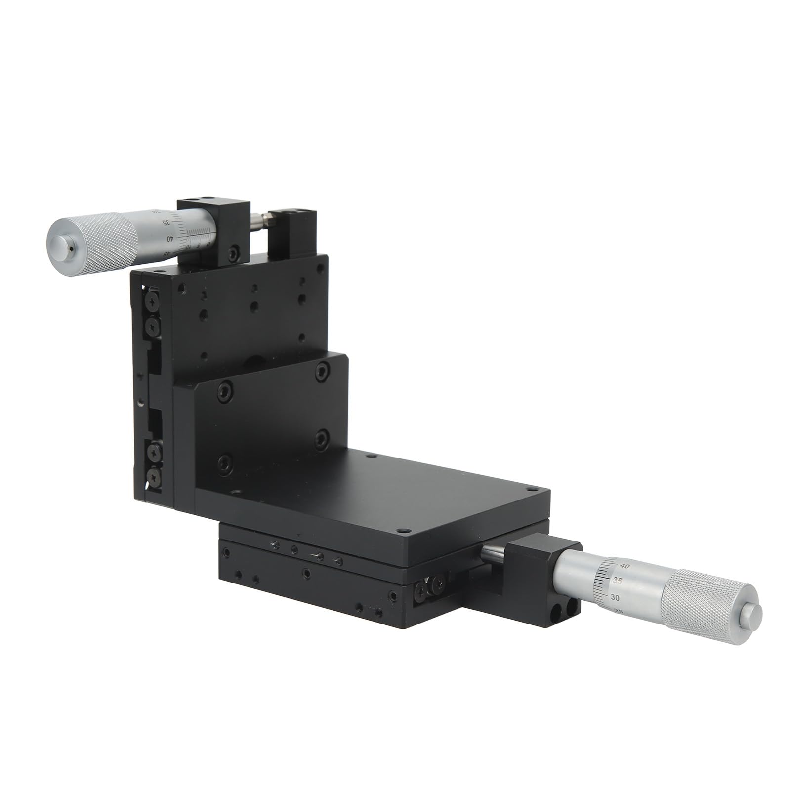 Fafeicy Mesa Deslizante Manual de Micrómetro de Aleación de Aluminio de Etapa Lineal XZ 80 X 80 Mm Precisión de 0,01 Mm de ± 12,5 para Instrumentos ópticos Posicionamiento de Laboratorio