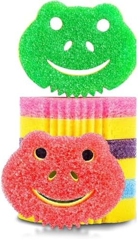 SmilePowo 5 Pack Scrub Sponge, Dual-Sided Temperature Controlled ...